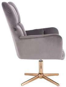 HR650CROSS Grafit Catifea Scaun cu Bază Aurie