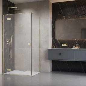 Usa de nisa batanta Radaway Essenza KDJ 120 cm sticla 6 mm finisaj auriu periat-transparent deschidere stanga