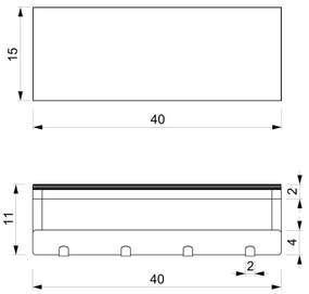 Suport de prosoape de perete cu raft 10x40 cm negru