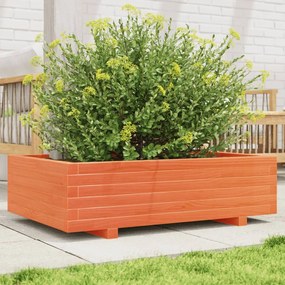 vidaXL Jardinieră grădină, maro ceruit, 90x60x26,5 cm, lemn masiv pin