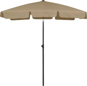 vidaXL Umbrelă de soare de plajă, taupe, 180x120 cm
