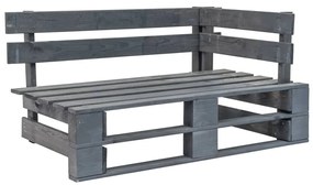 3066556 vidaXL Canapea de colț din paleți de grădină gri lemn pin impregnat