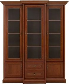 Vitrina KENT, castan, PAL/sticla securizata, 168x43/50x205 cm