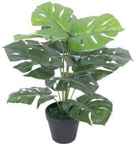 Planta artificiala Monstera cu ghiveci, 45 cm, verde 1, Verde, 45 cm, Monstera