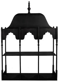 Etajera de perete, neagra, din metal, cu 1 raft, Bica