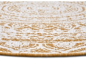 Covor de exterior galben ocru-alb rotund ø 140 cm Siruma – NORTHRUGS