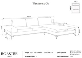 Colțar extensibil cu șezlong pe partea dreaptă Windsor &amp; Co Sofas Planet, bej