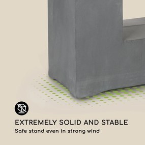 Airflor, ghiveci pentru plante 45 x 100 x 27 cm din fibră de sticlă interior / exterior gri închis