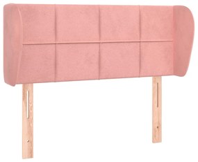 Tablie de pat cu aripioare roz 103x23x78 88 cm catifea 1, Roz, 103 x 23 x 78 88 cm