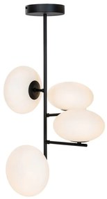 Lustra Moderna, 4 Surse de Lumina, G9, Negru, Omi