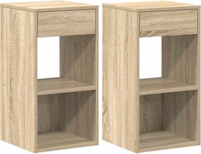 vidaXL Noptiere cu sertar 2 buc. Stejar Sonoma 35x34x66,5 cm