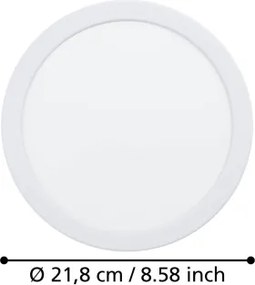 Eglo 901398 - Plafonieră LED încastrată FUEVA, 18,5 W, 230 V, Ø 21,6 cm, albă
