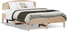 vidaXL Cadru de pat fără saltea, 140x190 cm, lemn masiv de pin