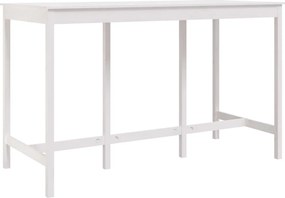 vidaXL Masă de bar, alb, 180x80x110 cm, lemn masiv de pin