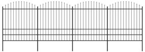 vidaXL Gard de grădină cu vârf tip suliță din oțel 714,5x200 cm, negru