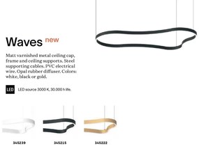 Lustra LED suspendata Waves-2 sp alba