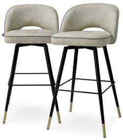 Set de 2 scaune bar design LUX Cliff, Mayer silver