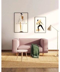 Fotoliu de relaxare roz cu tapițerie bouclé Kukumo – Ame Yens