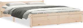 vidaXL Cadru de pat, 140x190 cm, lemn masiv
