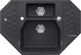 Chiuveta compozit Alveus Sensual 60 Twilight negru metalizat 90x61 cm