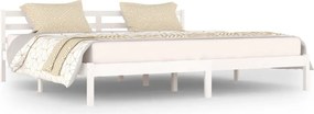 vidaXL Cadru de pat, alb, 200x200 cm, lemn masiv de pin