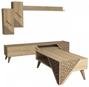 Set Comoda si Masuta de Cafea Beril, Stejar