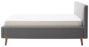 Pat gri deschis tapițat fără somieră 120x200 cm Mattis – Meise Möbel