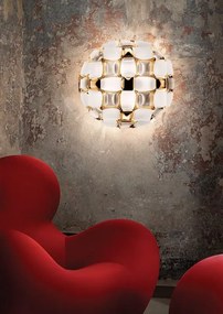 Aplica perete sau tavan design modern geometric Mida Large White-Gold