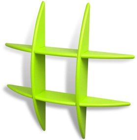 242181 vidaXL Raft suspendat de perete pentru cărți/DVD-uri, MDF, verde