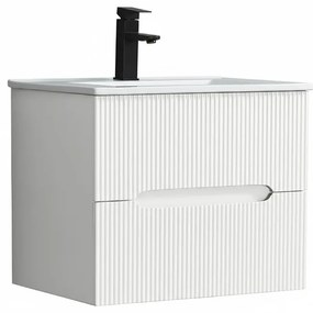 Trent 60 dulap de baie inferior cu chiuvetă ceramică 2 sertare, alb