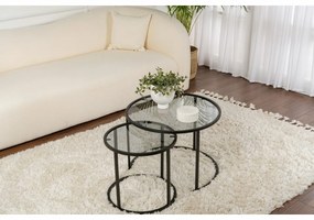 Set de măsuțe de cafea Aurum Black and Grey60 cm, 2 buc.