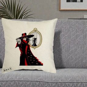 Perna Personalizata Hellsing Alucard cu Pistoale, 40x40 cm, Ecru, Husa Detasabila, Perna Inclusa, BEKZ®
