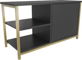 Comoda TV MUSKEGON, auriu/gri antracit, PAL melaminat/metal, 90x35x51