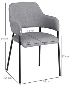 Set de 2 scaune HOMCOM moderne, material textil la atingere de in | Aosom RO