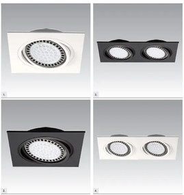 Spot incastrabil, directionabil BOXY DL 1, negru 20071-BK ZL