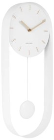 Ceas de perete cu pendul Karlsson Charm, alb