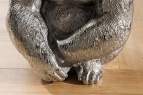 Masuta auxiliara design unicat Kong 45cm, argintiu