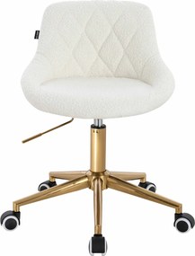 HR1054K Scaun Crem Boucle cu Bază Aurie