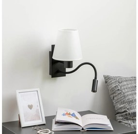 Lampă LED de perete Brilagi NUBILA 1xE27/25W/230V + LED/3W negru/alb
