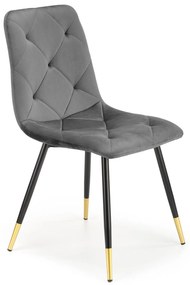 Scaun de sufragerie Kallan (gri închis + negru + auriu). 1039675