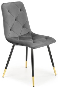 Scaun de sufragerie Kallan (gri închis + negru + auriu). Promo -6%. 1039675