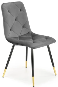 Scaun de sufragerie Kallan (gri închis + negru + auriu). Promo -6%. 1039675