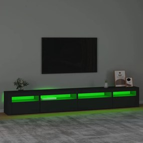 Comoda TV cu lumini LED, negru, 270x35x40 cm 1, Negru, 270 x 35 x 40 cm