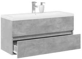 vidaXL Set mobilier de baie, 2 piese, gri beton, lemn compozit