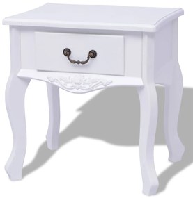 242750 vidaXL Noptiere din lemn MDF alb 2 buc.