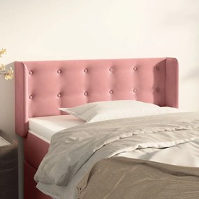 3119243 vidaXL Tăblie de pat cu aripioare roz 93x16x78/88 cm catifea