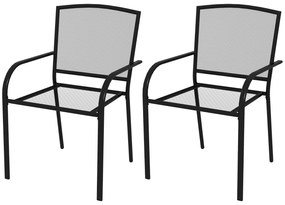 Set de 2 scaune de grădină Outsunny, scaune de exterior stivuibil | Aosom Romania
