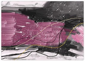Tablou - Abstracție roz-roșu (70x50 cm)
