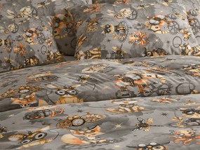 Lenjerie de pat din bumbac pentru copii STEAM DREAMS gri Dimensiune lenjerie de pat: 70 x 90 cm | 140 x 200 cm