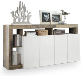 Comodă LENOR albă/maro